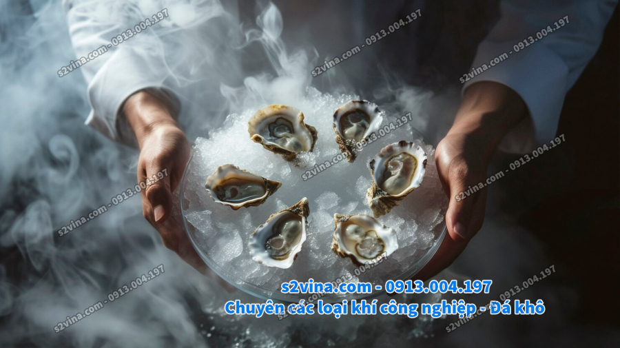 đá khô bảo quản hải sản